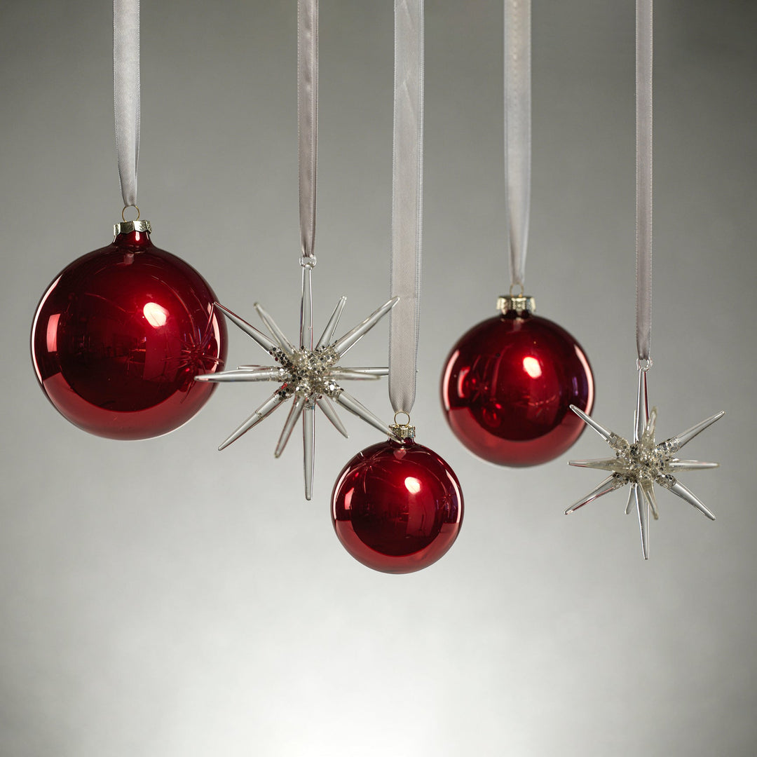 Silver Glass 3D Snowflake Ornament - Small