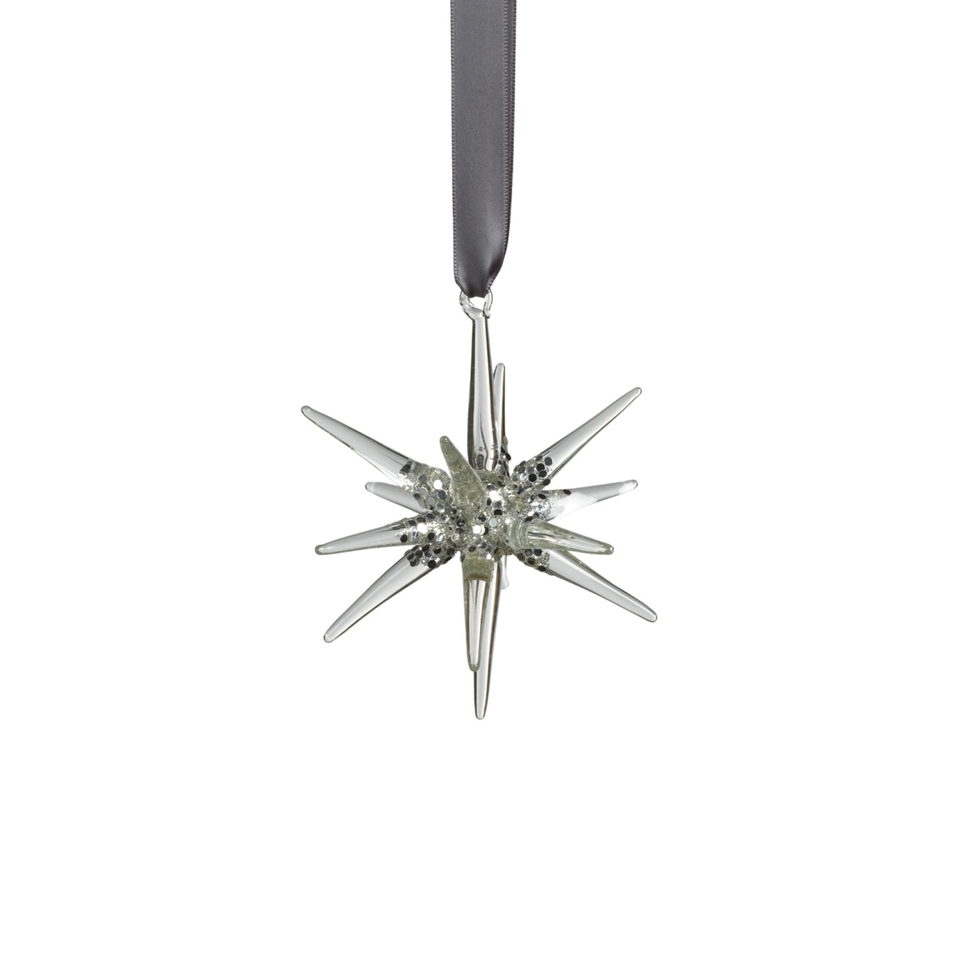Silver Glass 3D Snowflake Ornament - Small