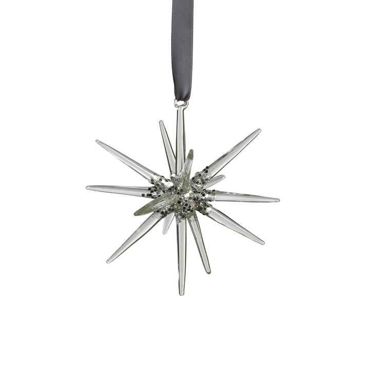 Silver Glass 3D Snowflake Ornament - Large