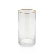 Optic Highball Glass With Gold Rim