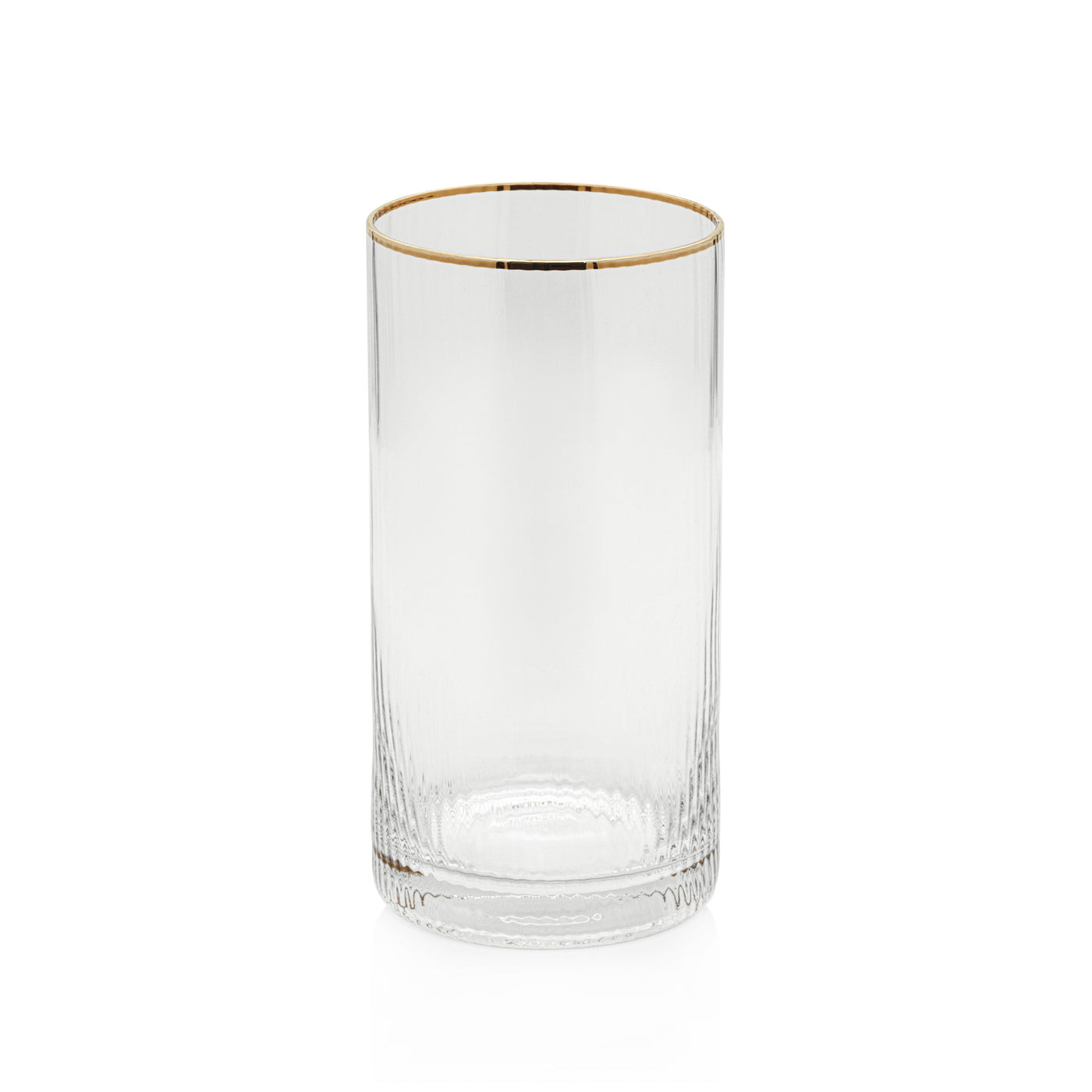 Optic Highball Glass With Gold Rim