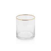 Optic Rocks Glass With Gold Rim
