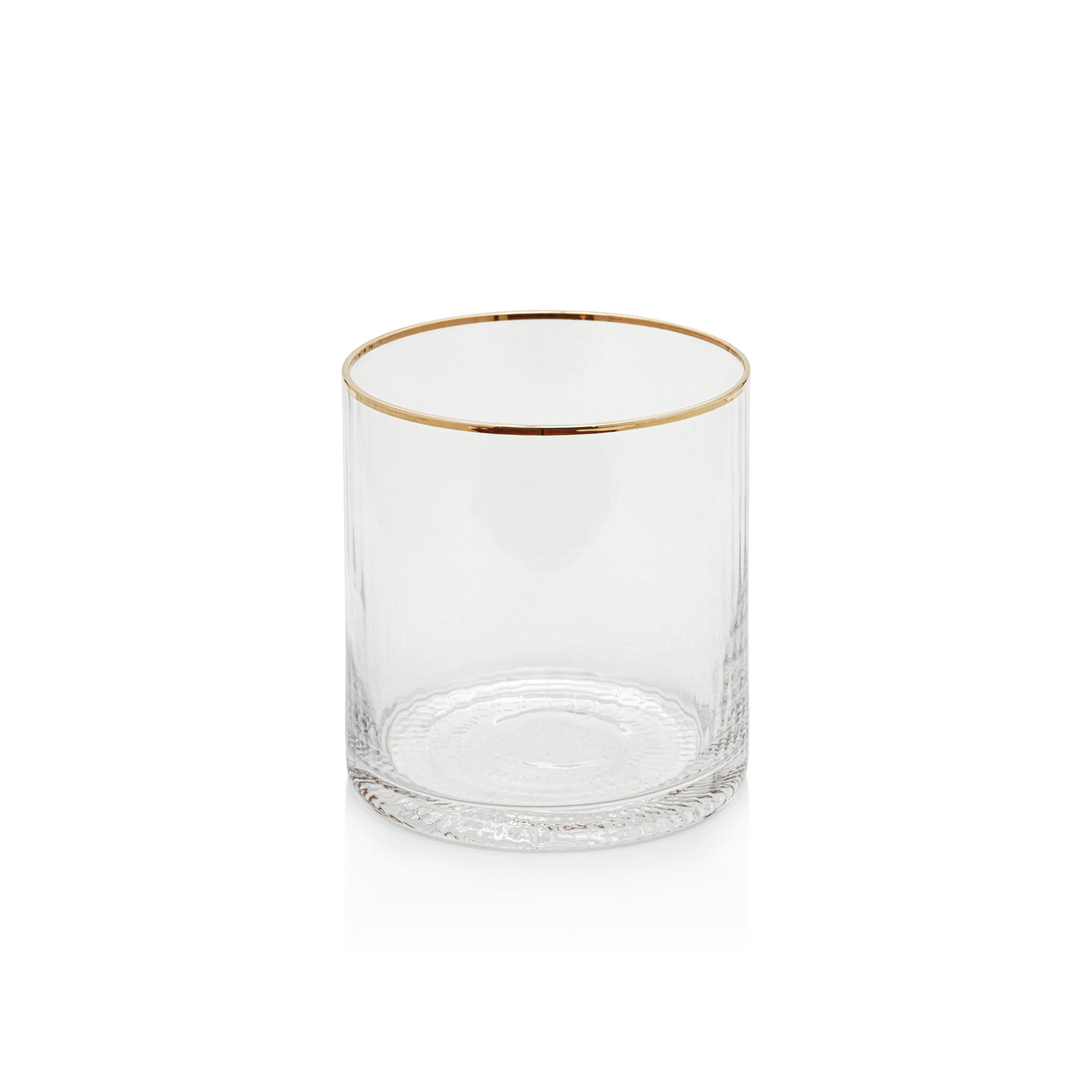 Optic Rocks Glass With Gold Rim