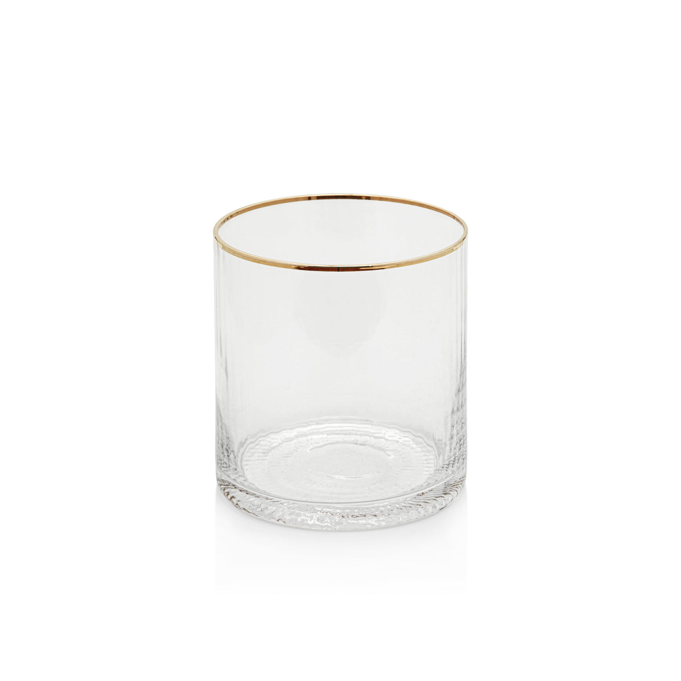 Optic Rocks Glass With Gold Rim