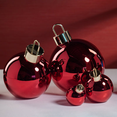 LED Glass Oversized Ornament Ball - Red - 9.75"