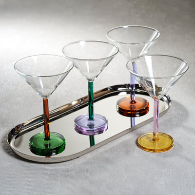 Veglia Martini Glass - Teal And Lilac