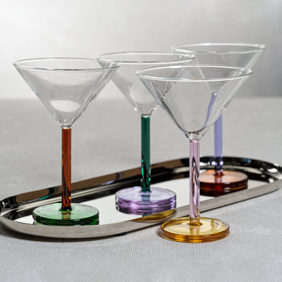 Veglia Martini Glass - Teal And Lilac