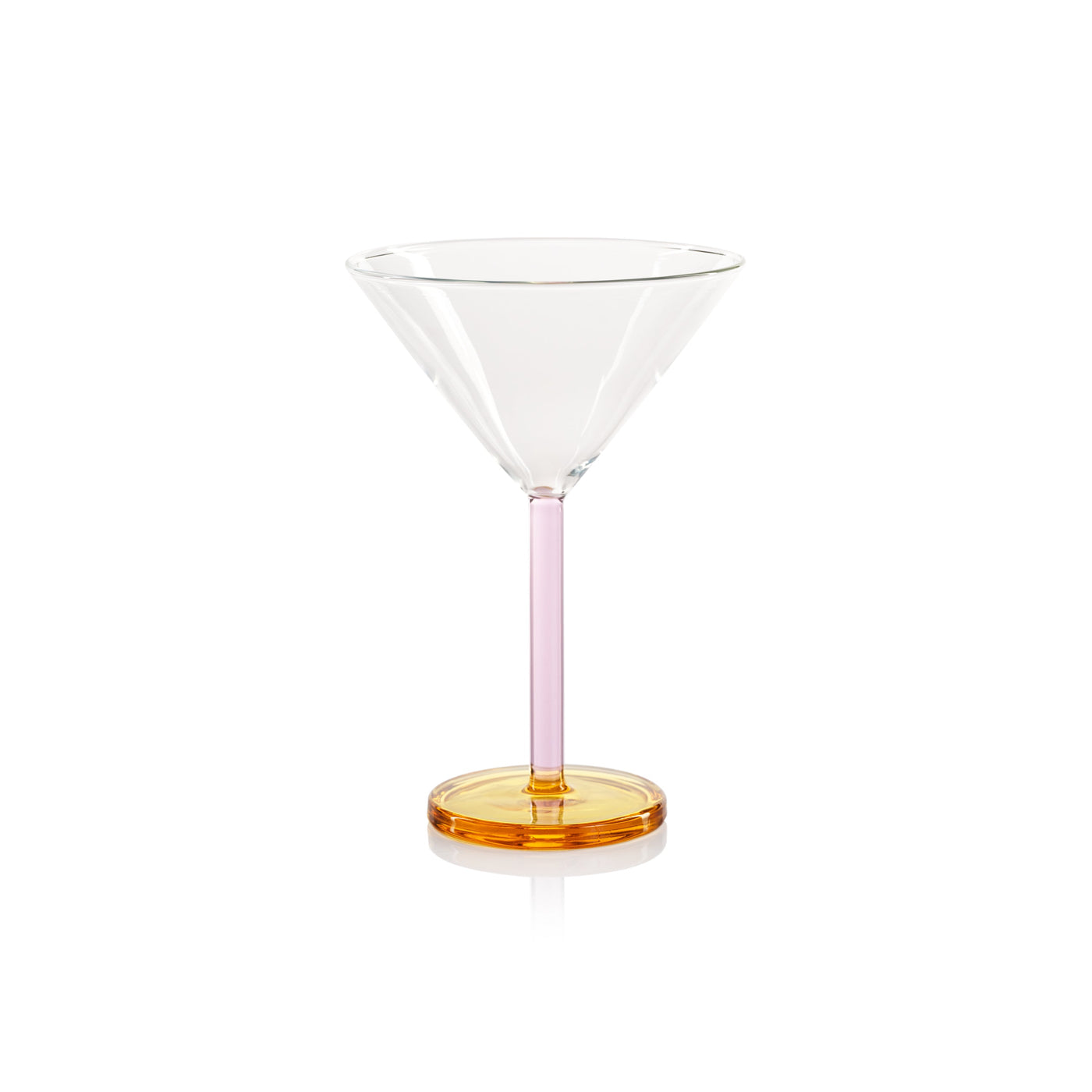 Veglia Martini Glass - Light Pink And Light Amber