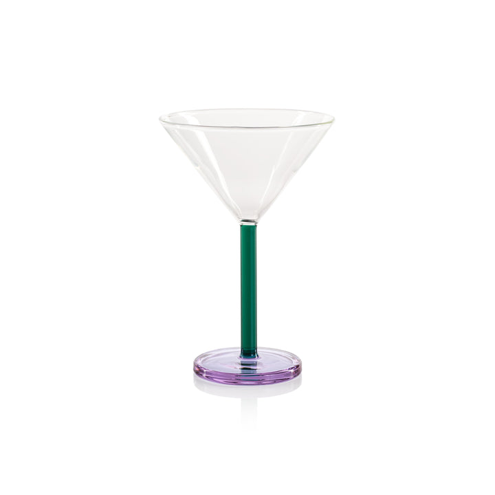 Veglia Martini Glass - Teal And Lilac