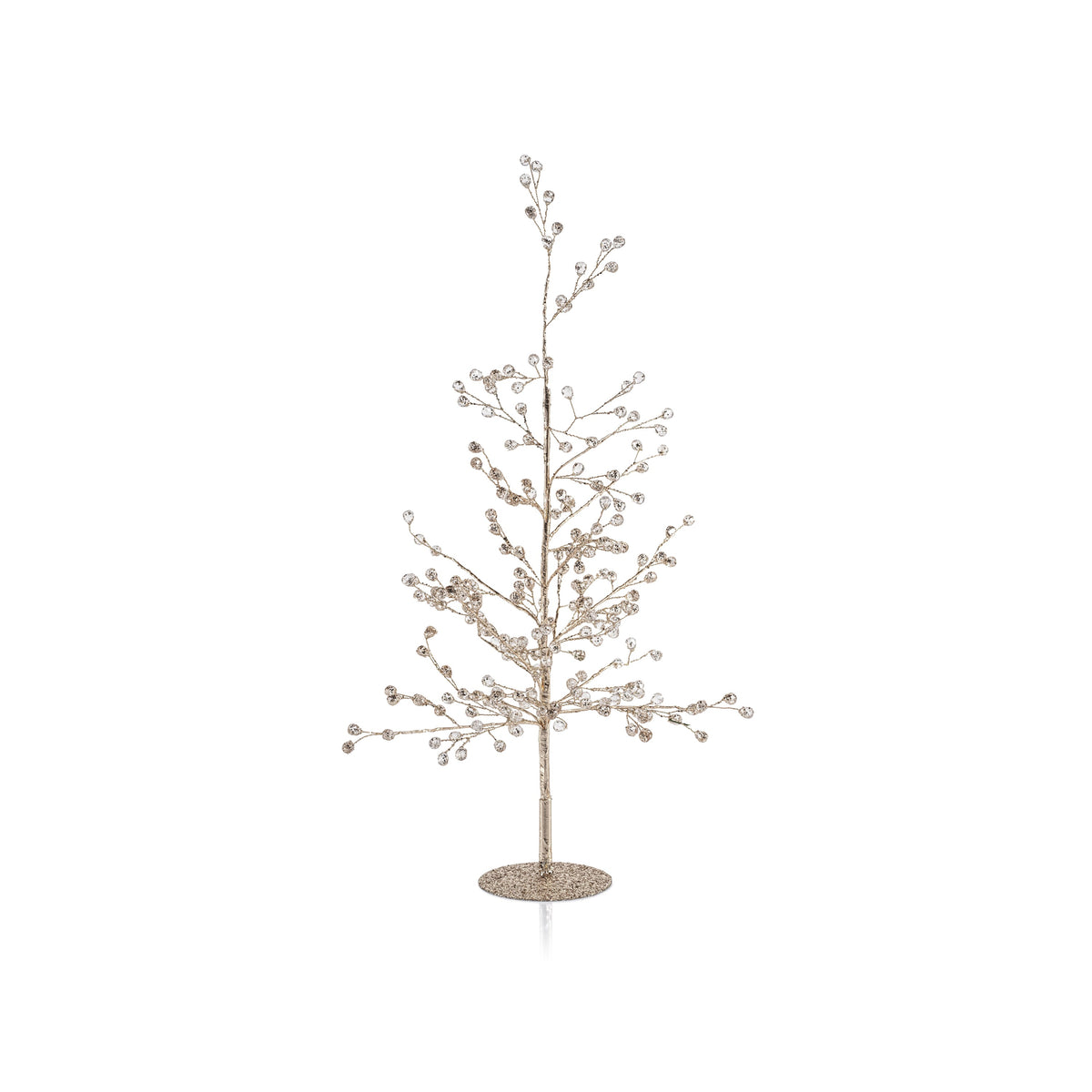 Clear & Gold Beaded Glass Berry Tree - Small - 19"