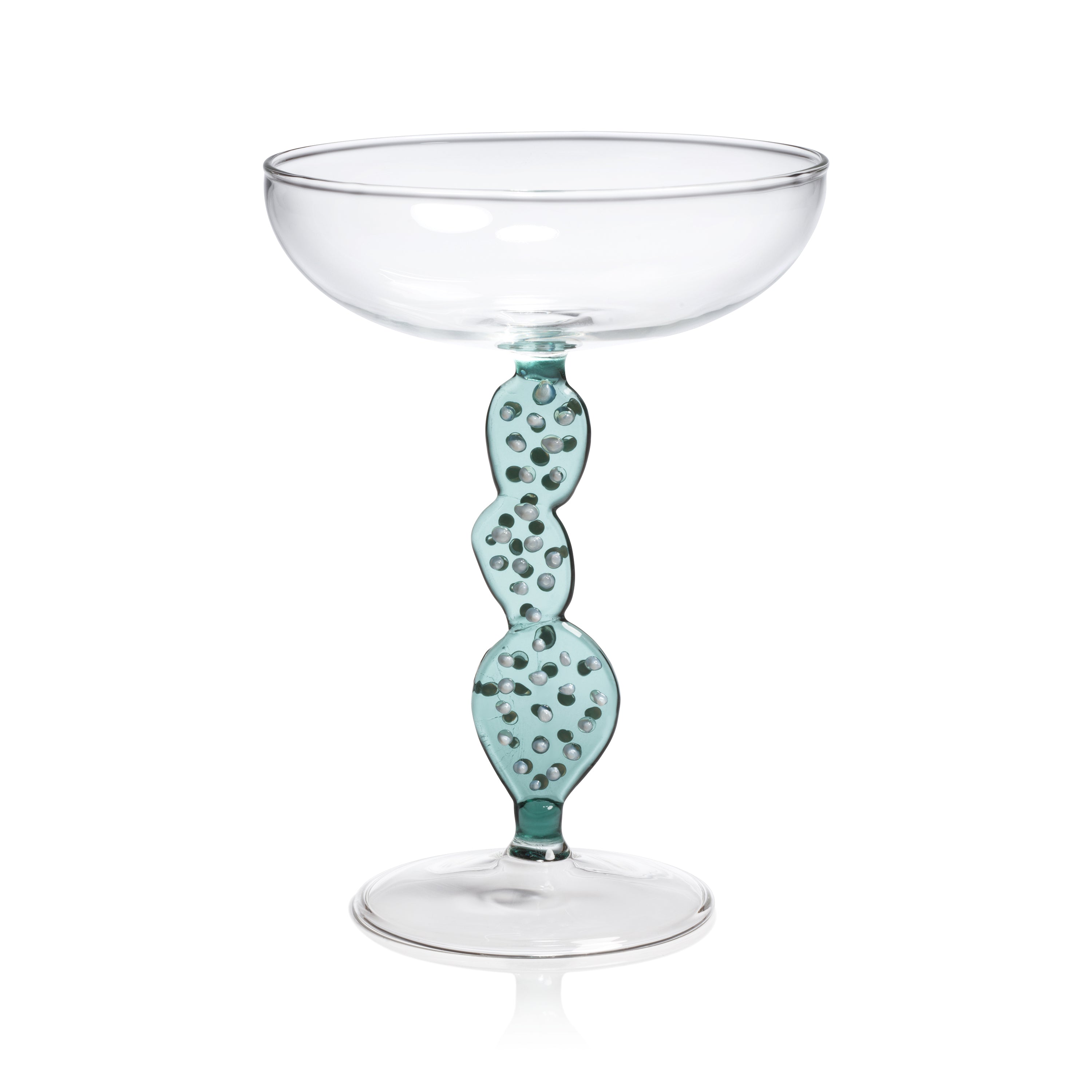 Climbing Cacti Cocktail Glass - Teal