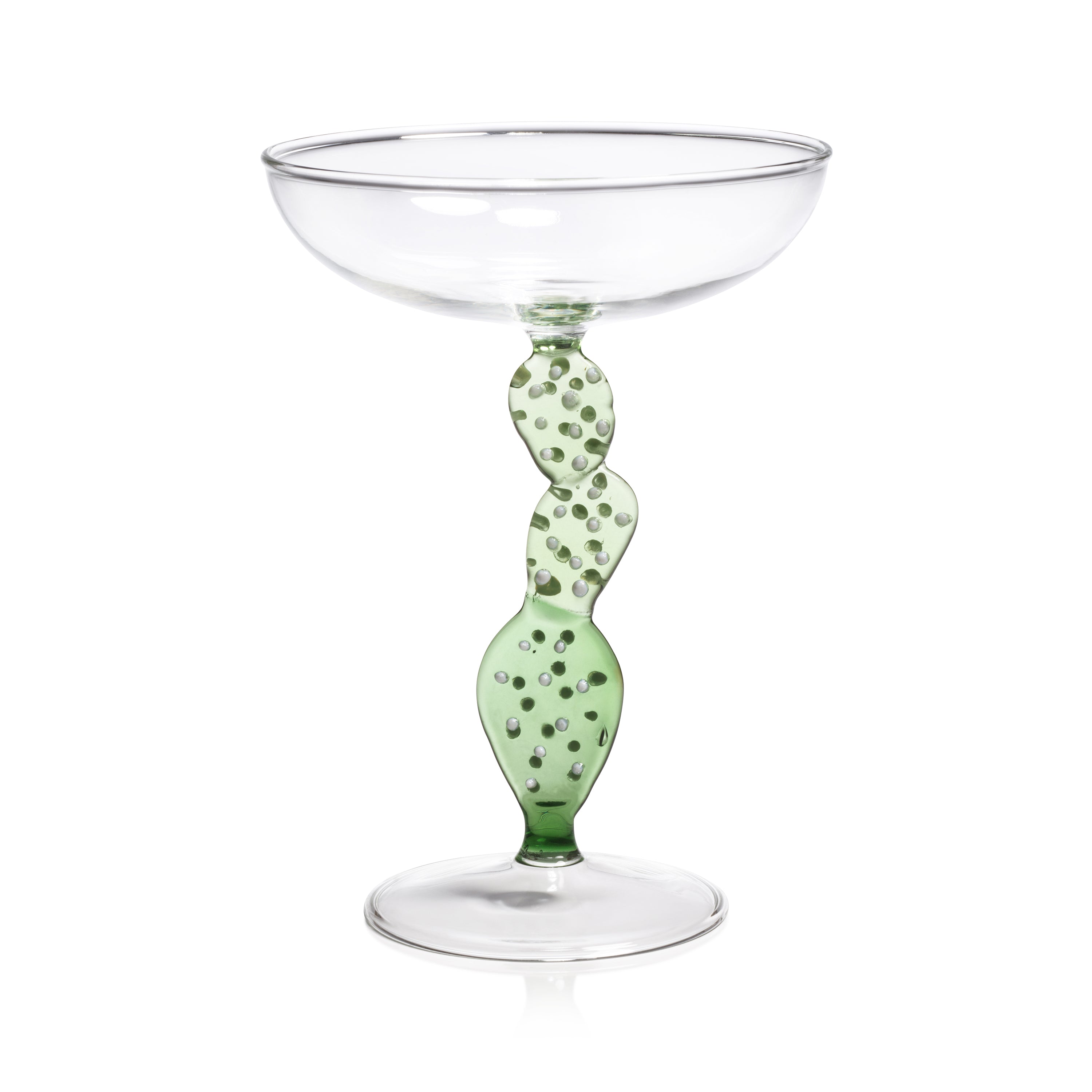 Climbing Cacti Cocktail Glass - Green