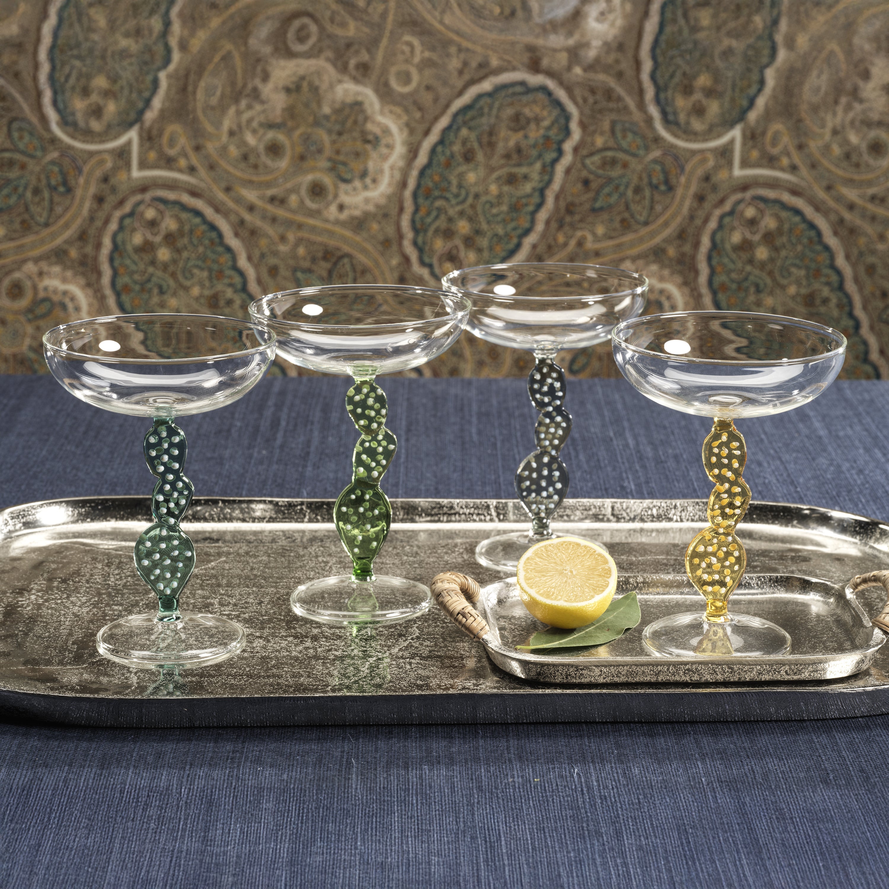 Climbing Cacti Cocktail Glass - Yellow