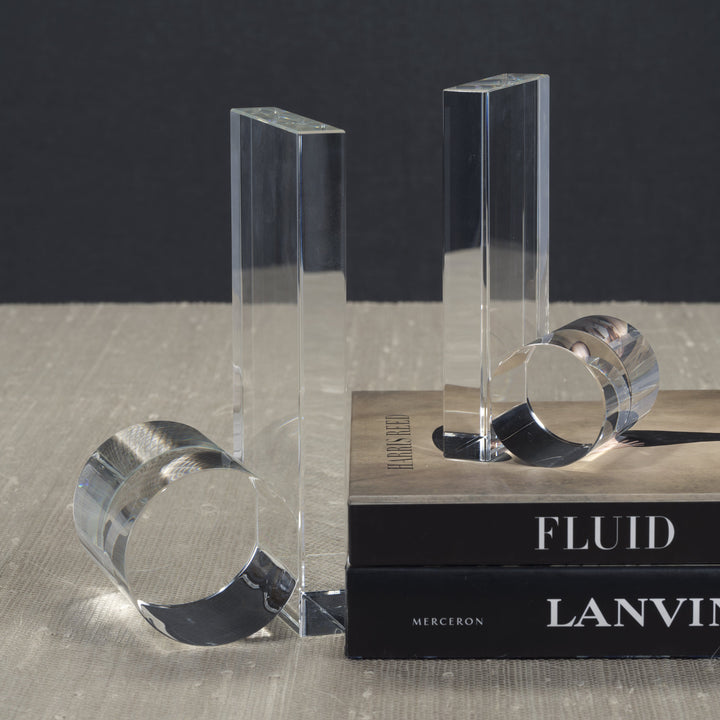 Rolled Crystal Bookends - Set Of 2