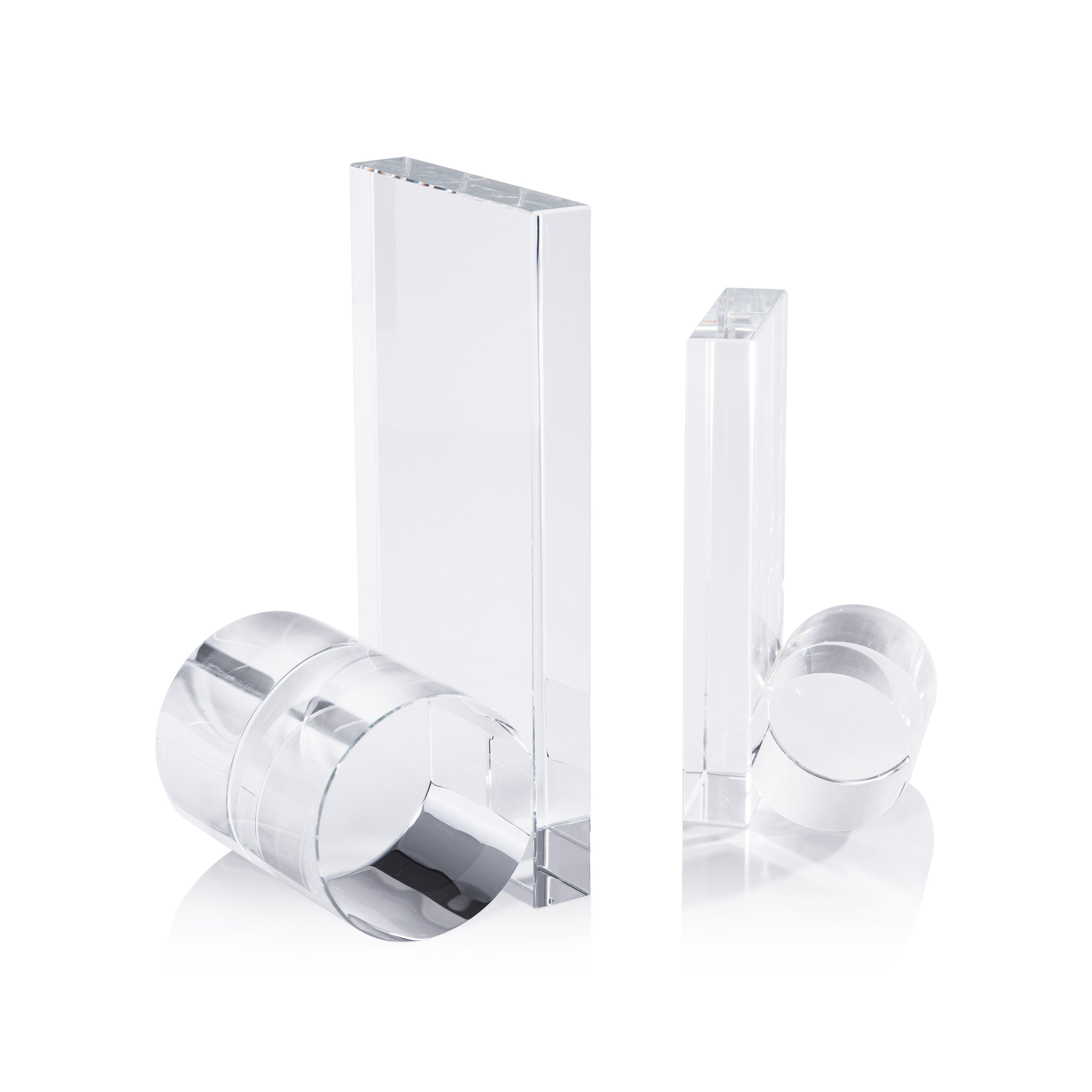 Rolled Crystal Bookends - Set Of 2