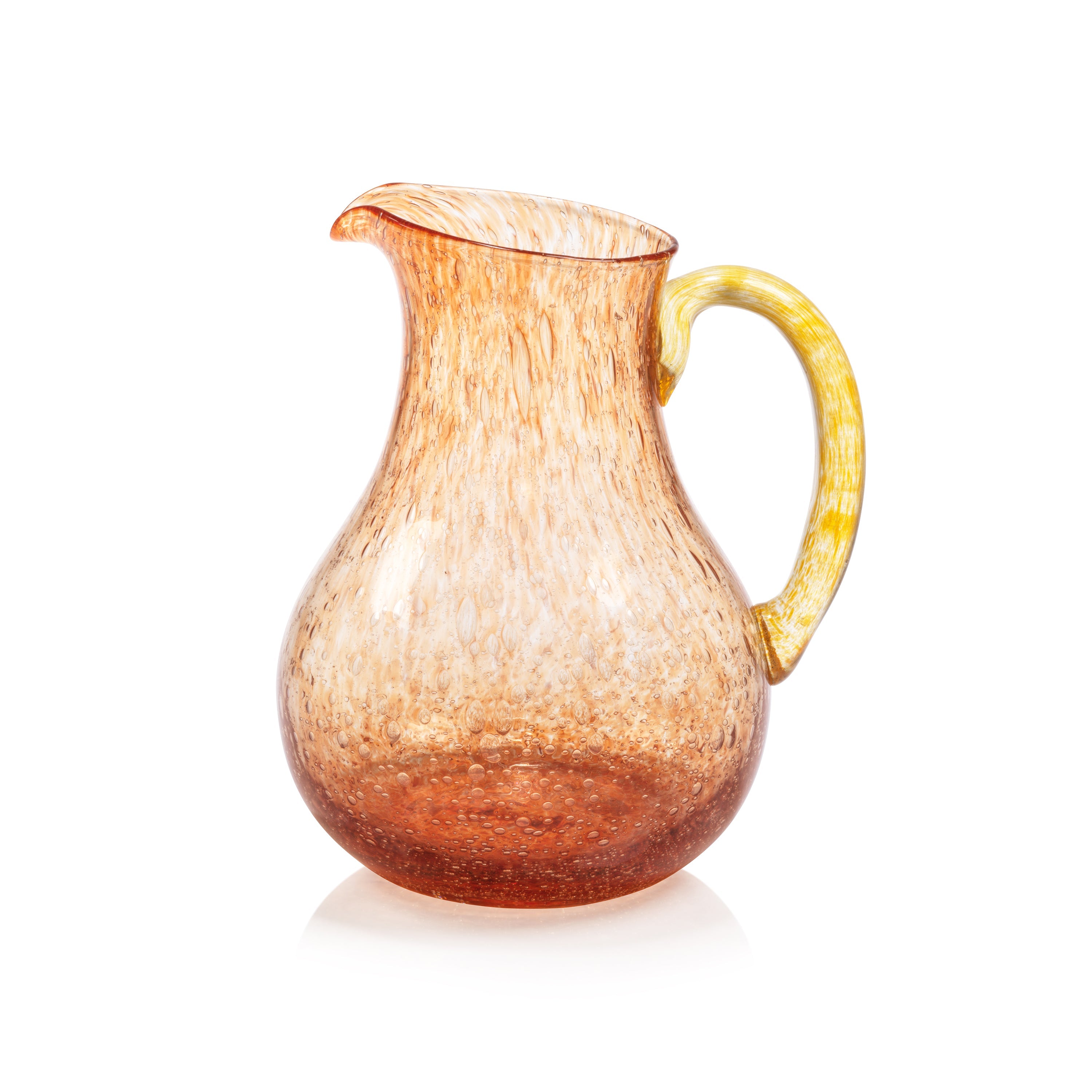 Antibes Glass Pitcher - Orange With Yellow Handle
