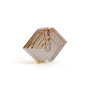 Stacked Concentric Diamond Motif Crystal Glass Vase - Small