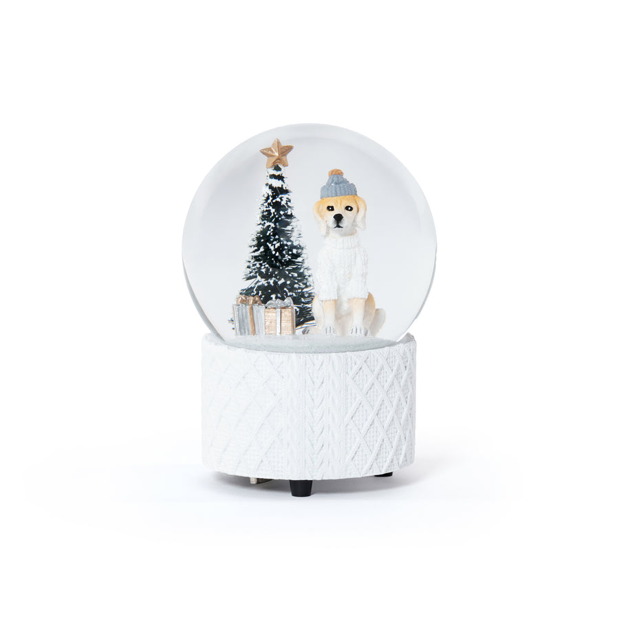 Mountain Dog With Sweater Snow Globe