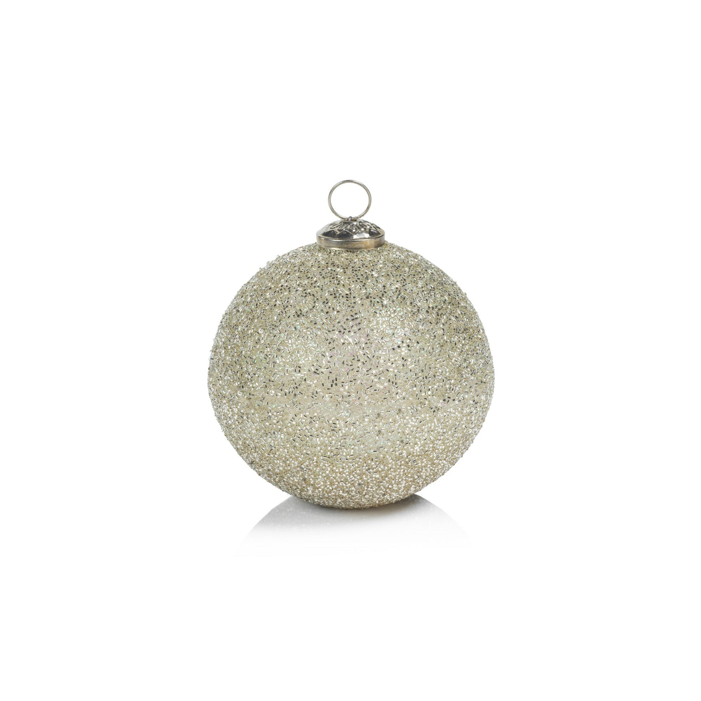 Silver Glitter Ornament Scented Candle - Siberian Fir 5"