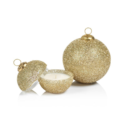 Gold Glitter Ornament Scented Candle - Siberian Fir 3.5"