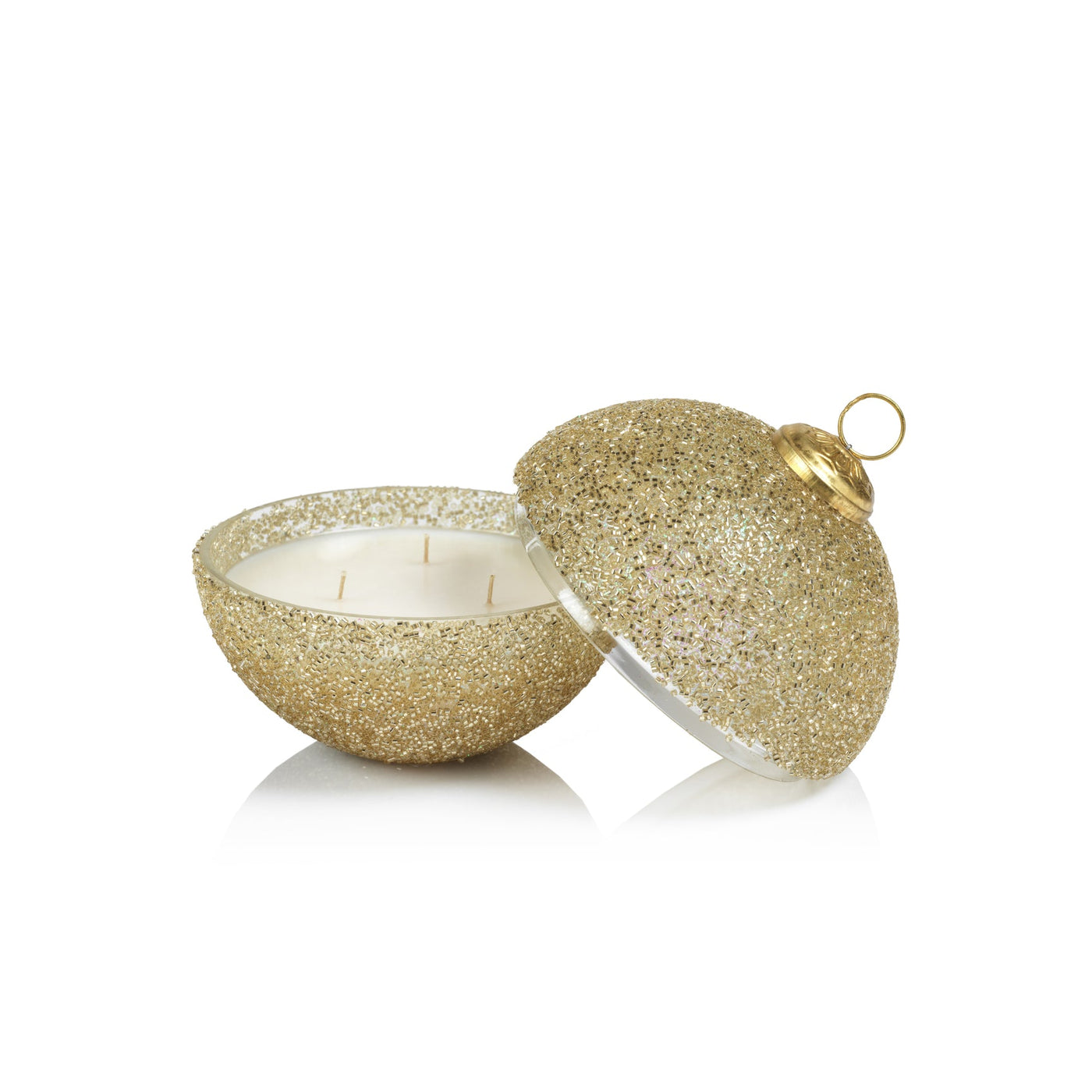 Gold Glitter Ornament Scented Candle - Siberian Fir 5"