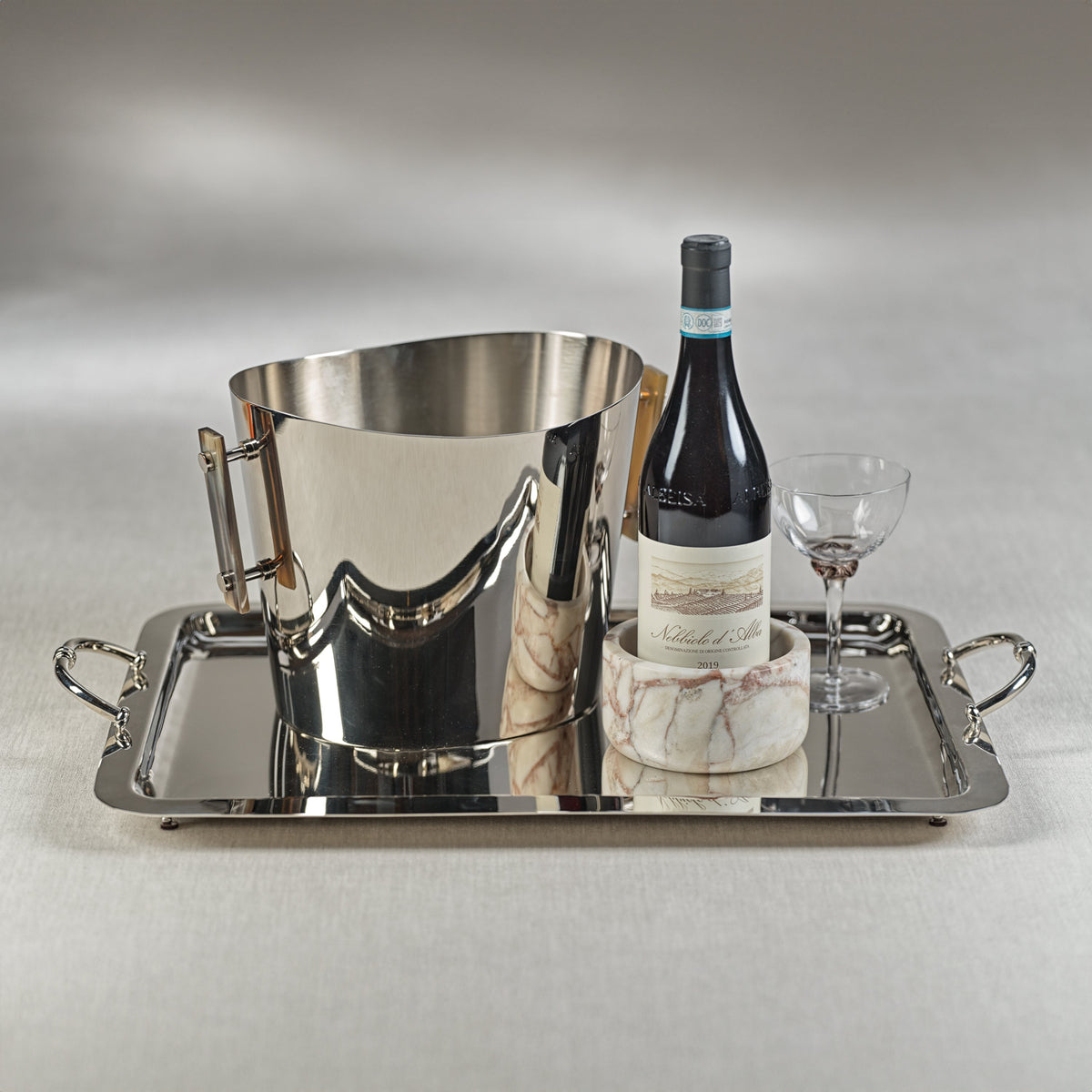 The Berkeley Wine Cooler / Ice Bucket With  Horn Handle