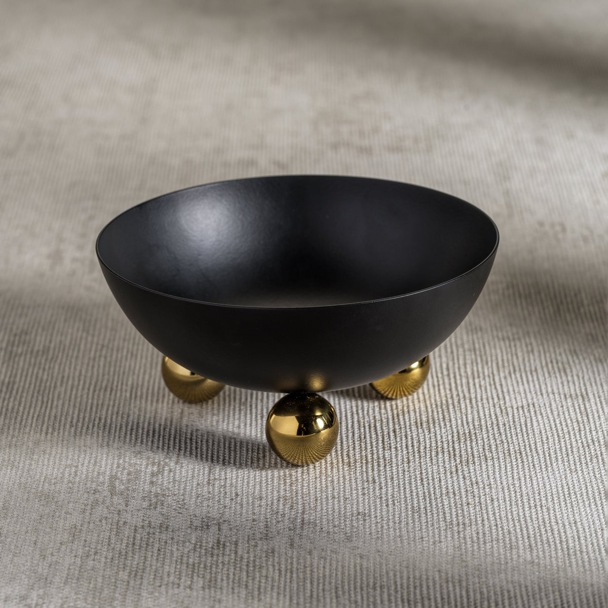 Black With Gold Feet Condiment Bowl