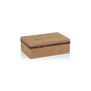 Cortina Suede Box With Burl Wood Trim