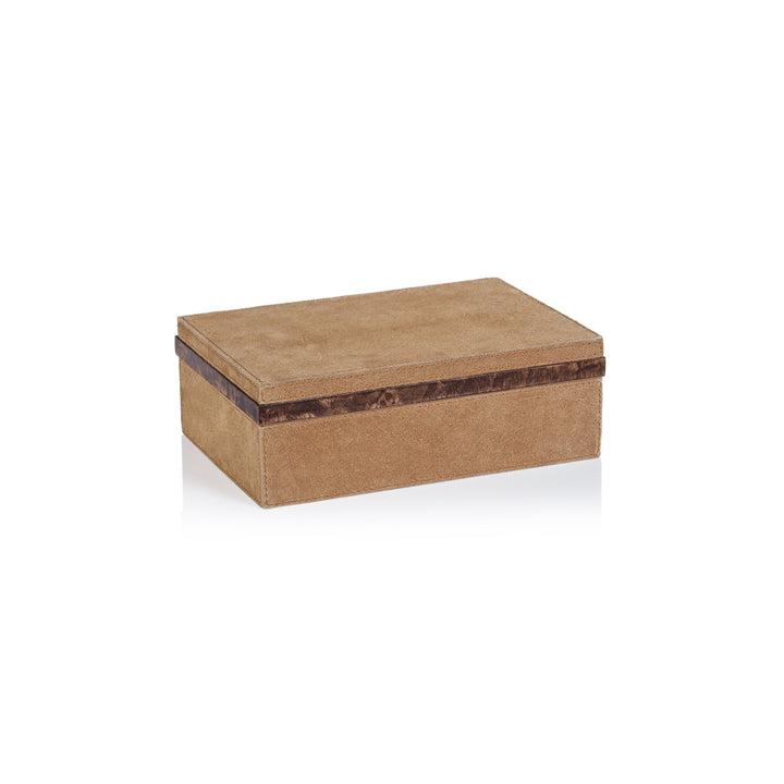 Cortina Suede Box With Burl Wood Trim