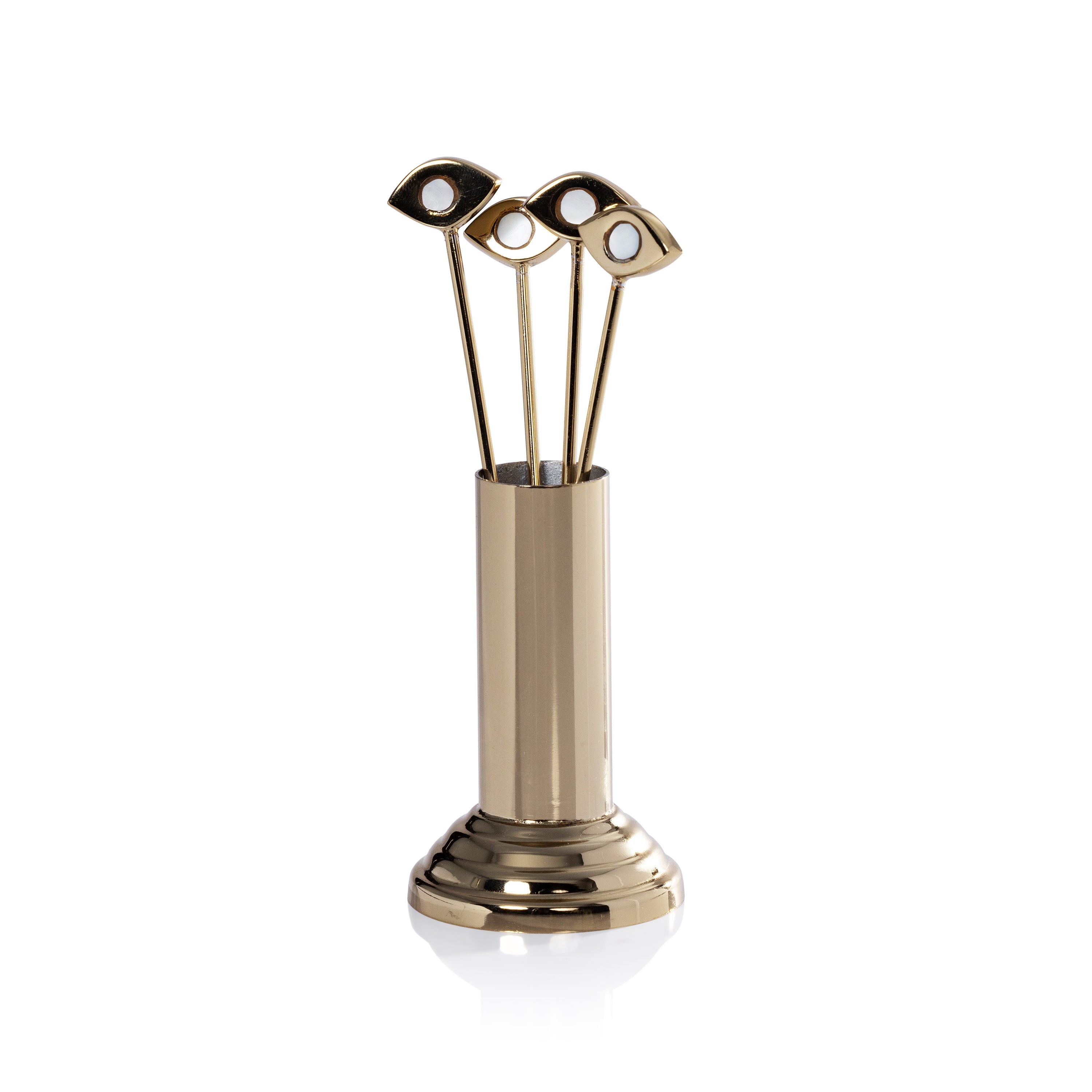 Evil Eye Cocktail Picks With Stand - Set Of 4
