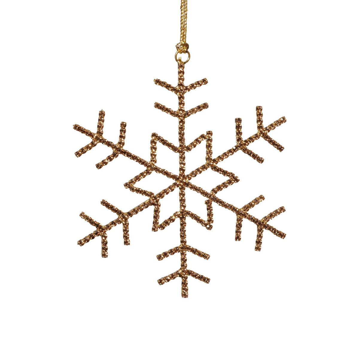 Snowflake With Rhinestones Ornament - Gold