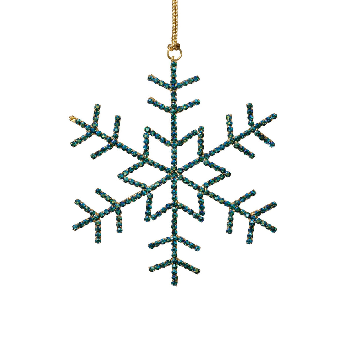 Snowflake With Rhinestones Ornament - Green