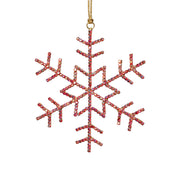 Snowflake With Rhinestones Ornament - Red