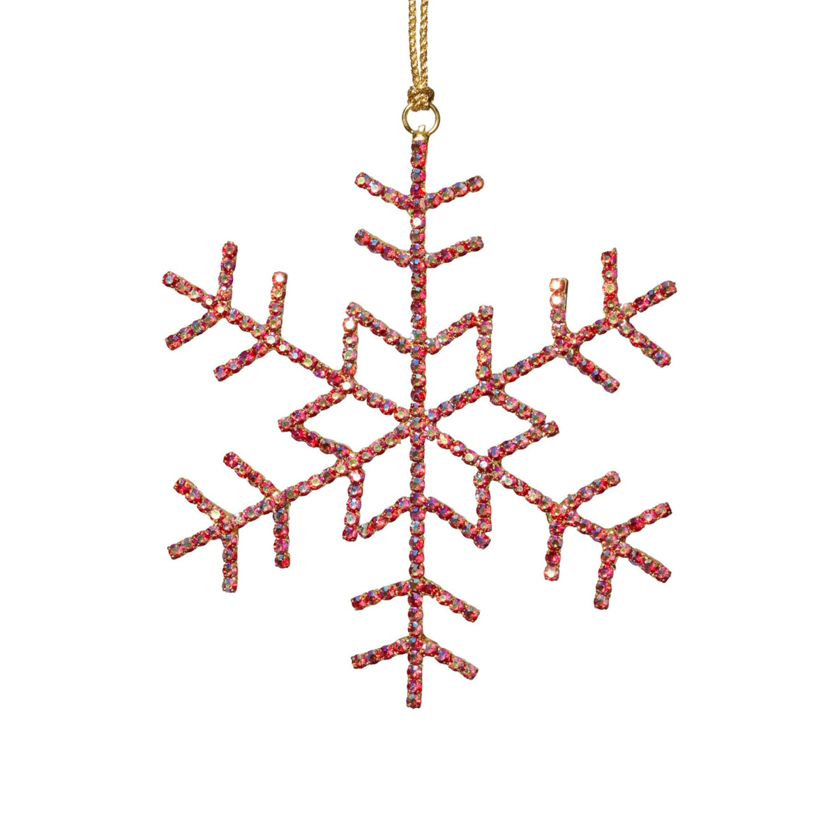 Snowflake With Rhinestones Ornament - Red