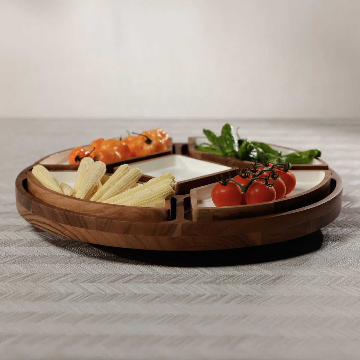 Lazy Susan With 5 Condiment Sections