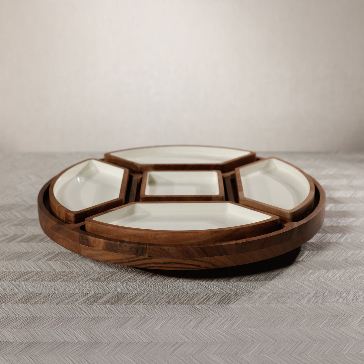Lazy Susan With 5 Condiment Sections