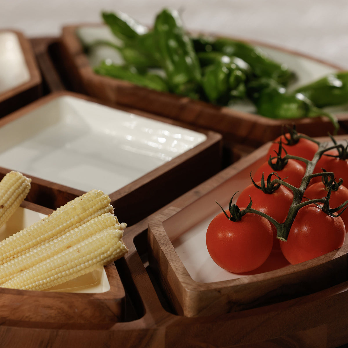 Lazy Susan With 5 Condiment Sections