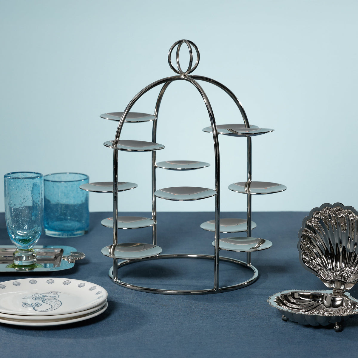 The Grand High Tea Tower 12 Cups - Polished Nickel
