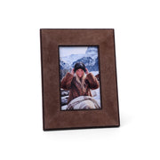 Saint-Gervais Suede Leather Photo Frame - Brown 4" x 6"