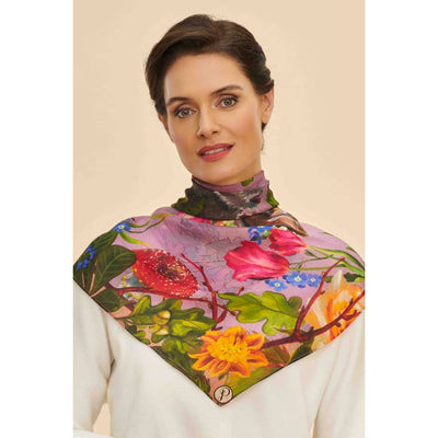 Whimsical Woodland Silk Scarf - Lilac