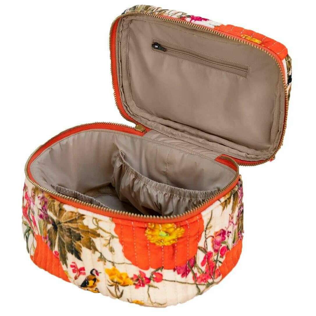 Fine Flowers Quilted Velvet Vanity Case