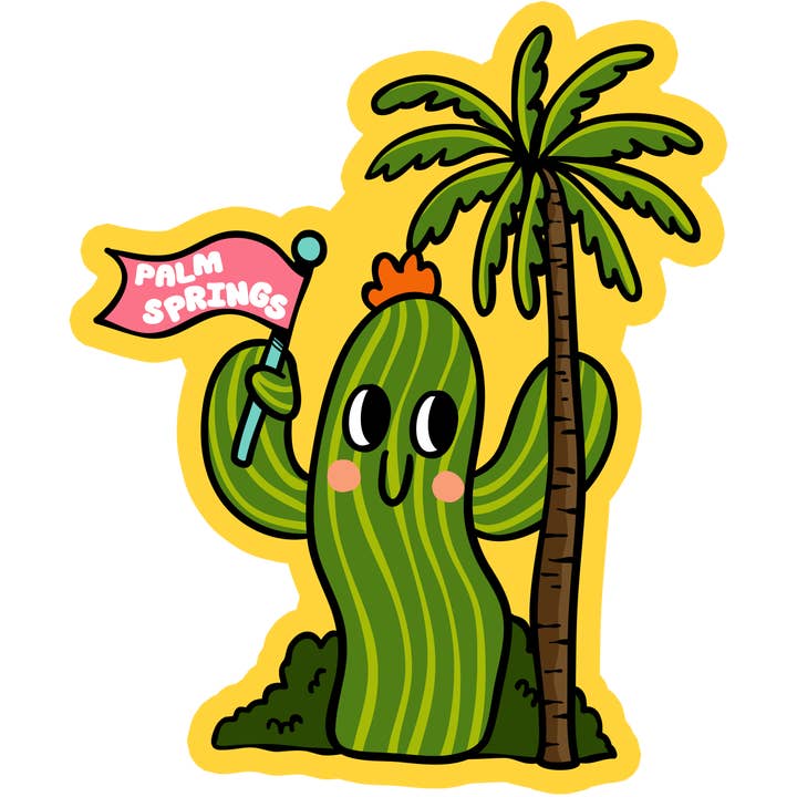 Sticker: Palm Springs Dancing Cactus - Just Fabulous Palm Springs