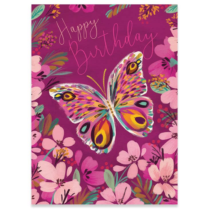 Butterfly On Passion Birthday Card