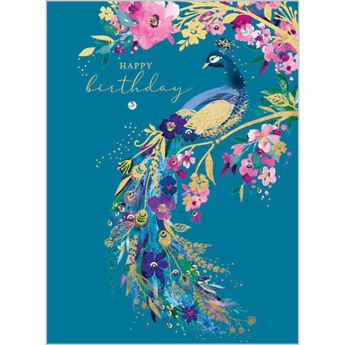 Peacock Birthday Card