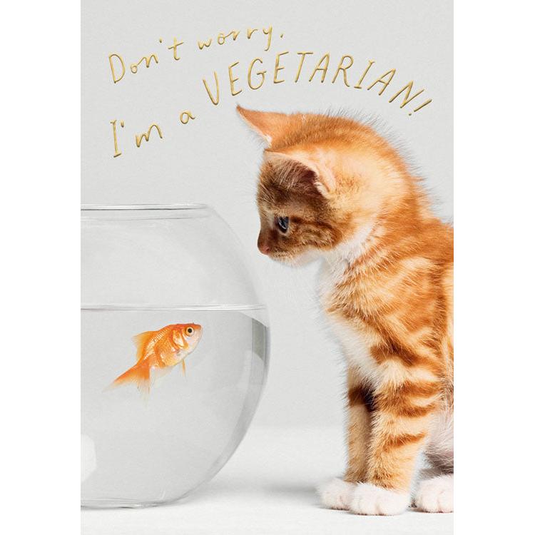 Vegetarian Cat Card