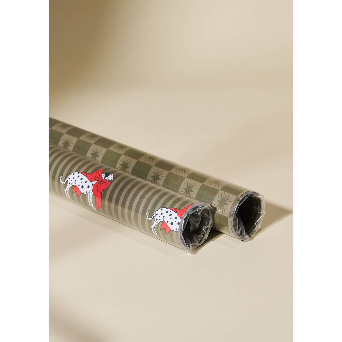 Dalmatian And Star Checked Double Sided Wrapping Paper