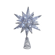 11" 60-Light Warm White Twinkling Super-bright LED Silver Starburst Treetop