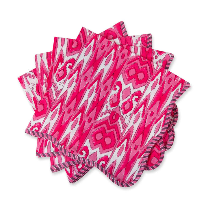 Poppy Linen Cocktail Napkins - Set Of 4