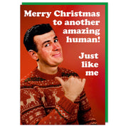 Merry Christmas To Another Amazing Human Greeting Card - Just Fabulous Palm Springs
