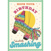 Piñata Smashing Birthday Card